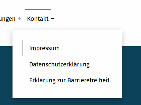 Untermenü Kontakt